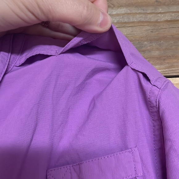 Habit size XL Purple Lightweight Button Down Short Sleeve Shirt with Pockets - Picture 11 of 16